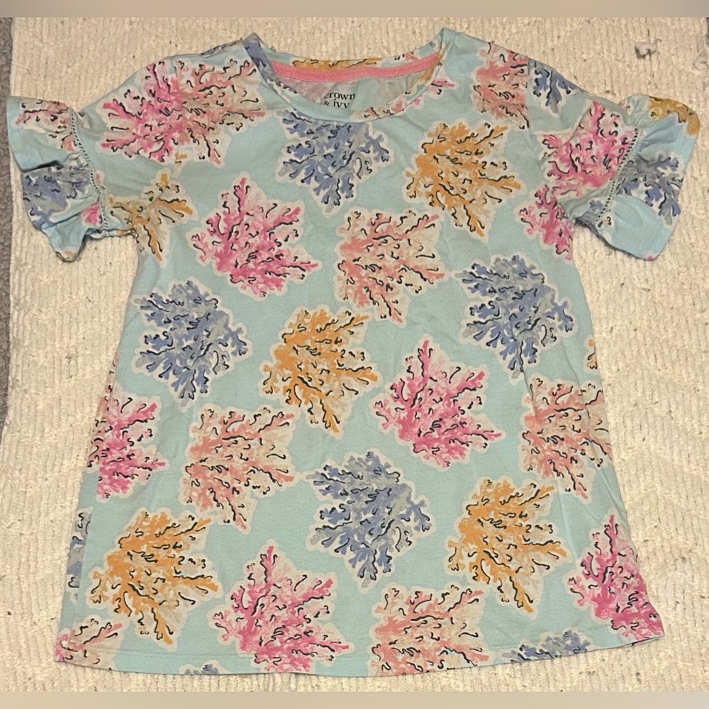 Colorful T-Shirt With Ruffled Sleeves